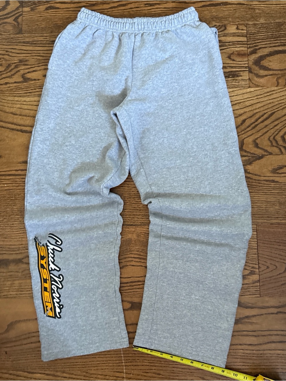Fruit of the Loom Gray Men’s Sweatpants with Yellow & Black Side Graphic